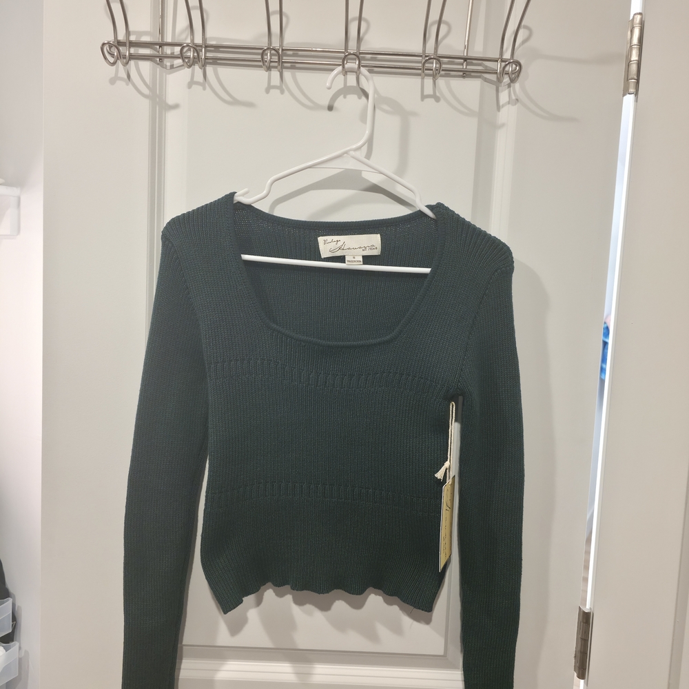 Vintage Havana Dark Green Crew Neck Sweater